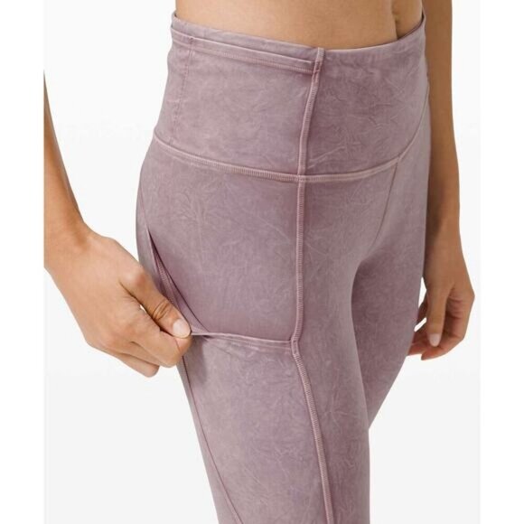 Lululemon Fast and Free Tight II 25" Ice Dye Non-Reflective In Ice Wash Violet 2 - Picture 4 of 10
